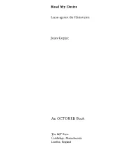 Joan Copjec-Read My Desire: Lacan Against the Historicists