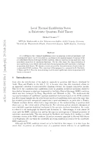 Local Thermal Equilibrium States in Relativistic Quantum Field Theory