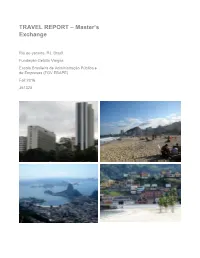 TRAVEL REPORT – Master's Exchange