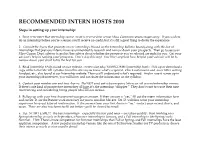 Intern Hosts 2009