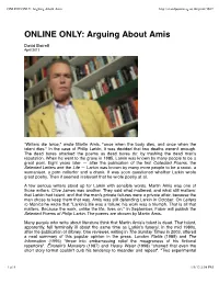 ONLINE ONLY: Arguing About Amis