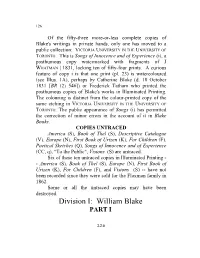 William Blake PART I