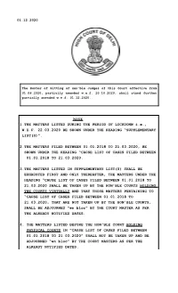 1.THE MATTERS LISTED DURING the PERIOD of LOCKDONW I.E., W.E.F