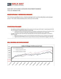 Back Bay Life Science Advisors Investment Banking Title of Newsletter