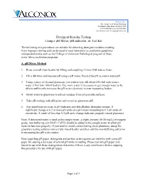 Detergent Residue Testing Using a Ph Meter, Ph Indicator, Or Test Kit