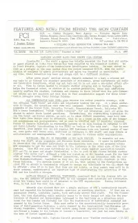 Features and News from Behind the Iron Curtain F.C.I
