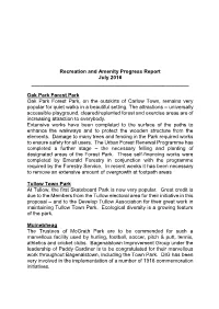 Recreation and Amenity Progress Report July 2016 ______
