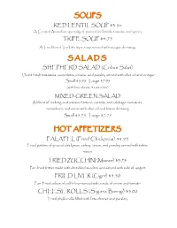 Regular Menu