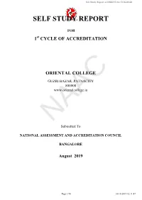 Self Study Report of ORIENTAL COLLEGE