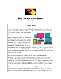 The Comet Newsletter January 2020