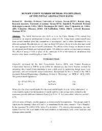 48048. Runoff Curve Number Method: Examination of the Initial