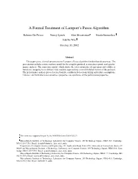 A Formal Treatment of Lamport's Paxos Algorithm