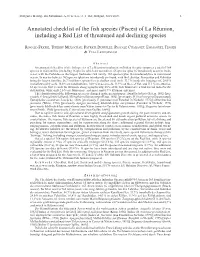 Annotated Checklist of the Fish Species (Pisces) of La Réunion, Including a Red List of Threatened and Declining Species