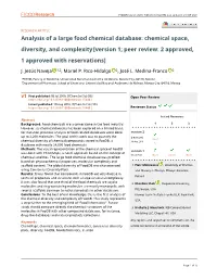 Chemical Space, Diversity, and Complexity[Version 1; Peer Review: 2