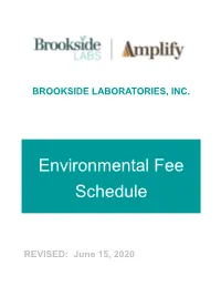 Environmental Fee Schedule