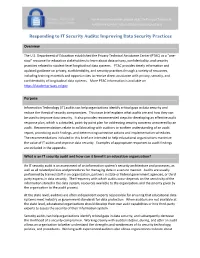 Responding to IT Security Audits: Improving Data Security Practices