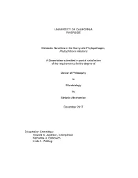 UNIVERSITY of CALIFORNIA RIVERSIDE Metabolic Novelties In