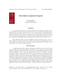China's Media in Comparative Perspective