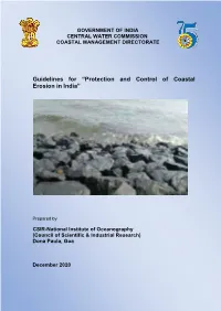 Guidelines for “Protection and Control of Coastal Erosion in India”