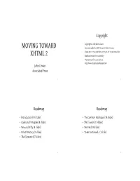 Moving Toward Xhtml 2