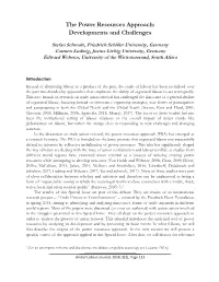 The Power Resources Approach: Developments and Challenges