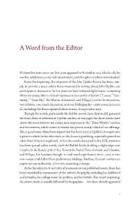 A Word from the Editor