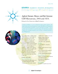 Agilent Human, Mouse and Rat Genome CGH Microarrays, 244A and 105A Driving the Next Generation of High Performance