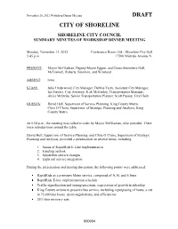 Draft City of Shoreline