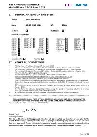 I. Denomination of the Event Ii. General Conditions
