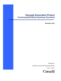 Keeyask Generation Project Environmental Effects Summary Document
