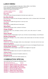 Lunch Menu Combination Special