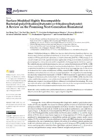 Surface-Modified Highly Biocompatible Bacterial-Poly(3