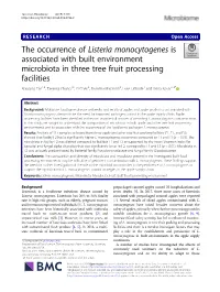 The Occurrence of Listeria Monocytogenes Is Associated With