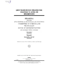 Green Transportation Infrastructure: Challenges to Access and Implementation