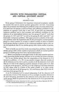Groups with Preassigned Central and Central Quotient Group*