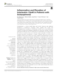 Inflammation and Elevation of Interleukin-12P40 in Patients With