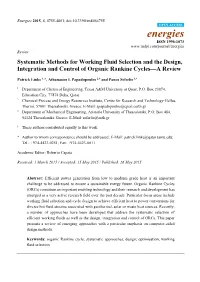 Systematic Methods for Working Fluid Selection and the Design, Integration and Control of Organic Rankine Cycles—A Review