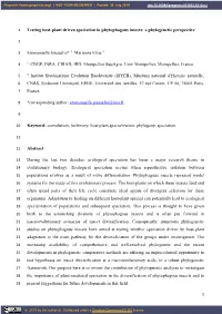 Testing Host-Plant Driven Speciation in Phytophagous Insects: a Phylogenetic Perspective