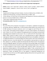 1 CRL5-Dependent Regulation of Arl4c and Arf6 Controls Hippocampal Morphogenesis 2 3 Authors: Jisoo S