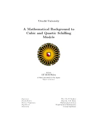 A Mathematical Background to Cubic and Quartic Schilling Models