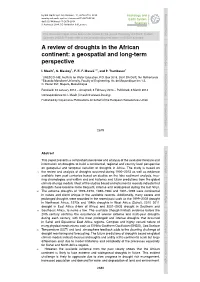 A Review of Droughts in the African Continent: a Geospatial and Long