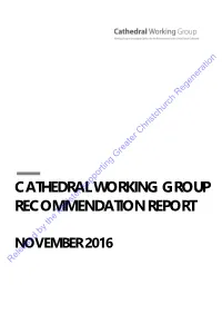 Cathedral Working Group Recommendation Report