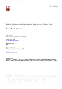 Explosion of Lithium-Thionyl-Chloride Battery Due to Presence of Lithium Nitride