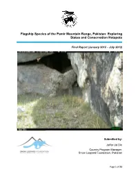 Flagship Species of the Pamir Range, Pakistan: Exploring Status and Conservation Hotspots
