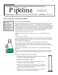 New Laboratory Certification Rules