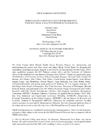 Personalities and Public Sector Performance: Evidence from a Health Experiment in Pakistan