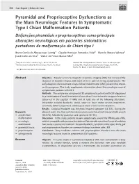 Pyramidal and Proprioceptive Dysfunctions As the Main