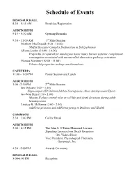 Schedule of Events