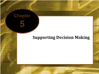 Supporting Decision Making Chapter