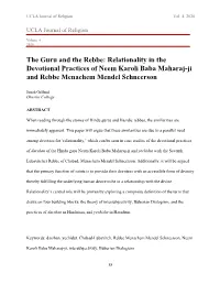 The Guru and the Rebbe: Relationality in the Devotional Practices of Neem Karoli Baba Maharaj-Ji and Rebbe Menachem Mendel Schneerson